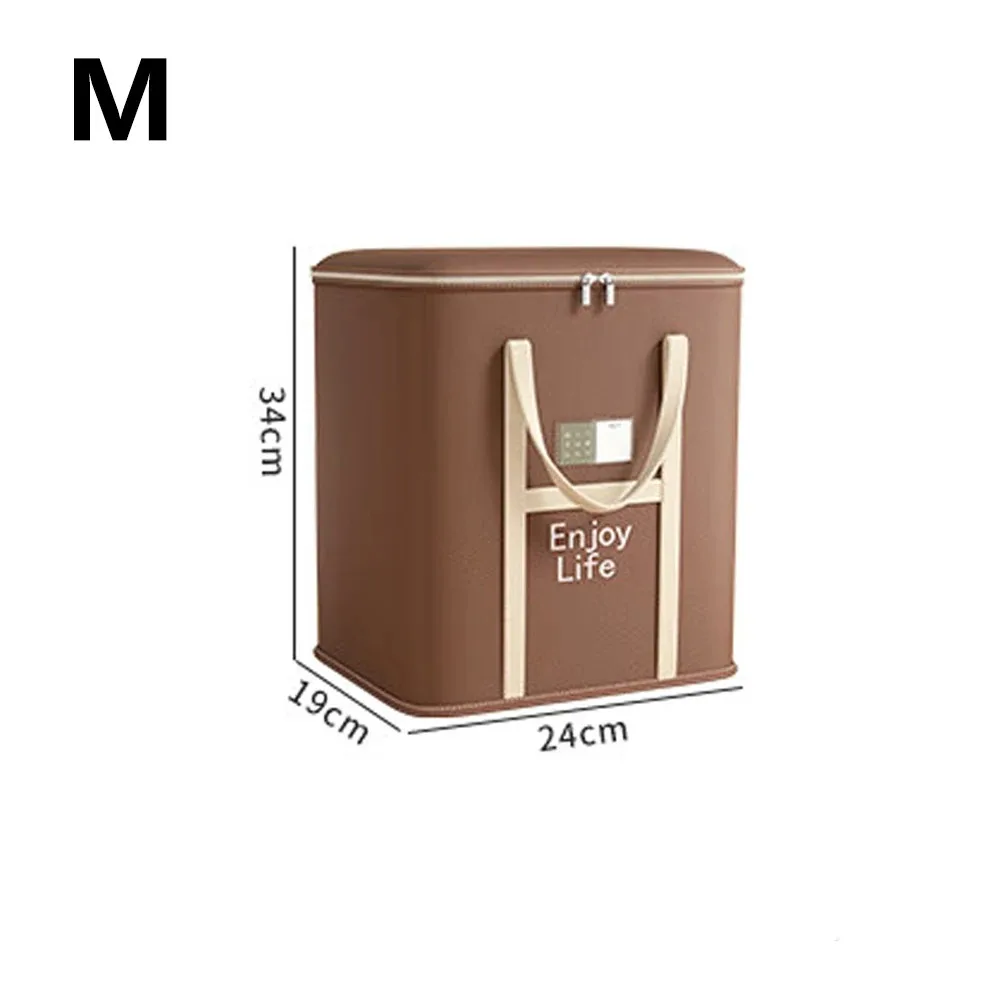 Haushalts-Aufbewahrungstaschen mit Reißverschluss und Griffen für Kleidung, zusammenklappbare Organizer für Decken – Detail 9