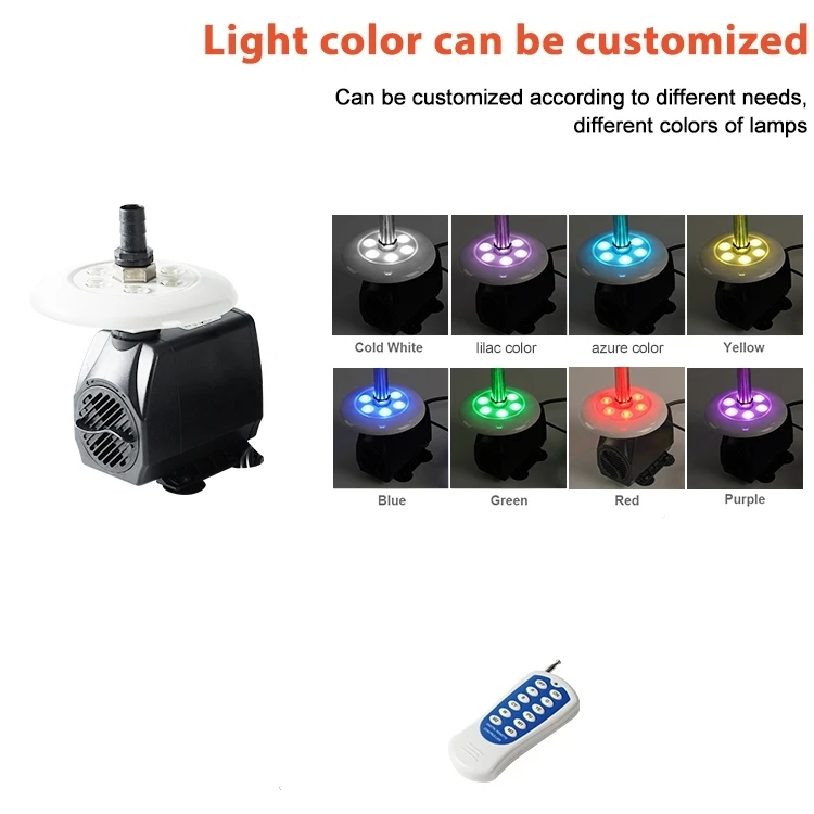 Premium Atmosphere Landscape Light With Pump 15w Waterproof Ip68 Remote Control Courtyard Pool Rgb Led Fountain Light