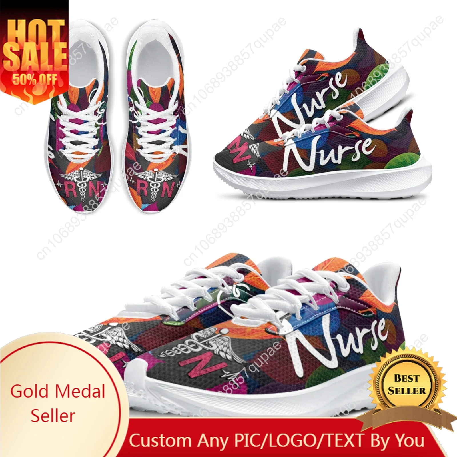 

RN Nursing Shoes Girl Boy Running Shoes Comfortable Breathable High Quality Height-increasing Shoe Custom Shoe