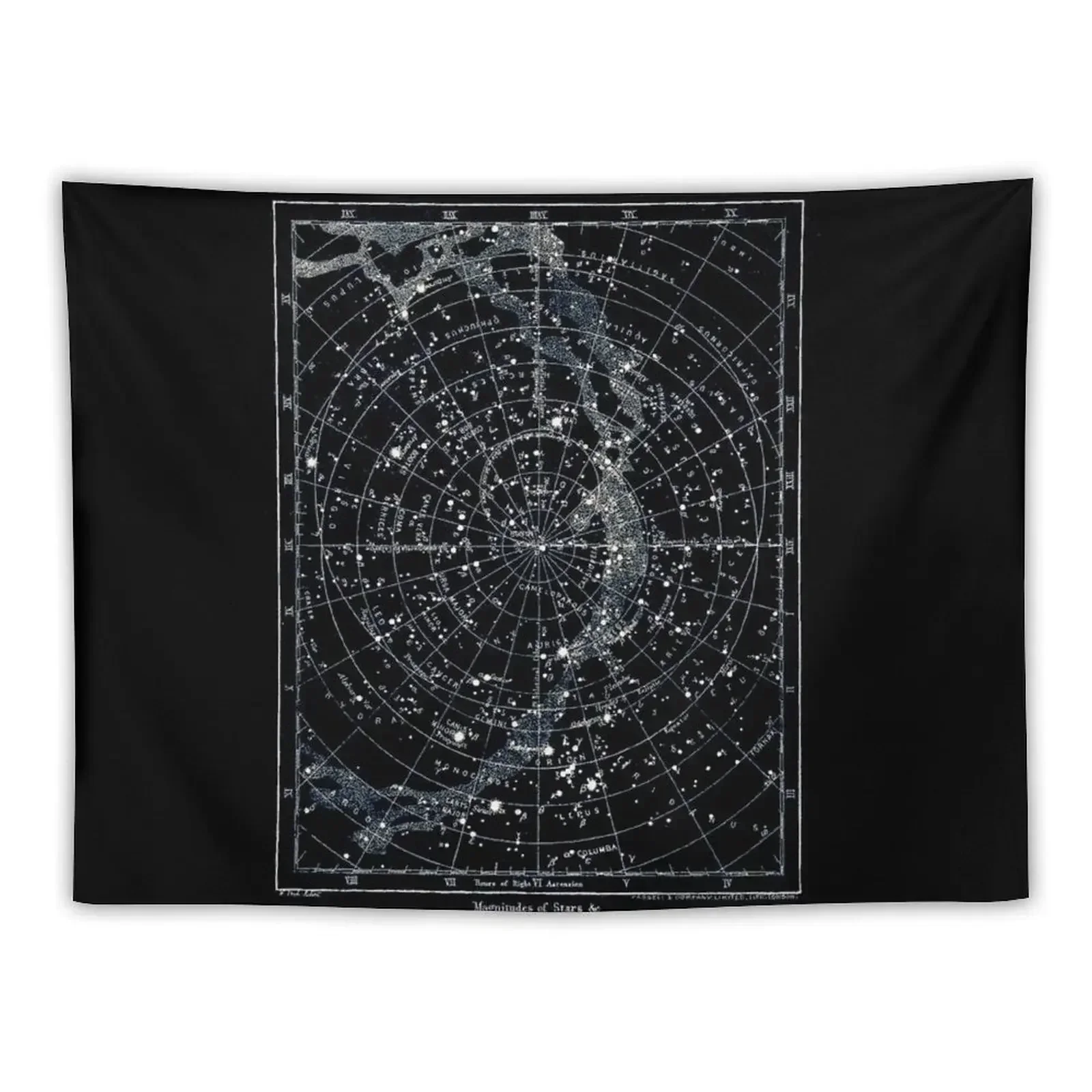 STAR CONSTELLATIONS : Vintage 1900 Galaxy Chart Map Tapestry Japanese Room Decor Outdoor Decor Home Decorations Tapestry