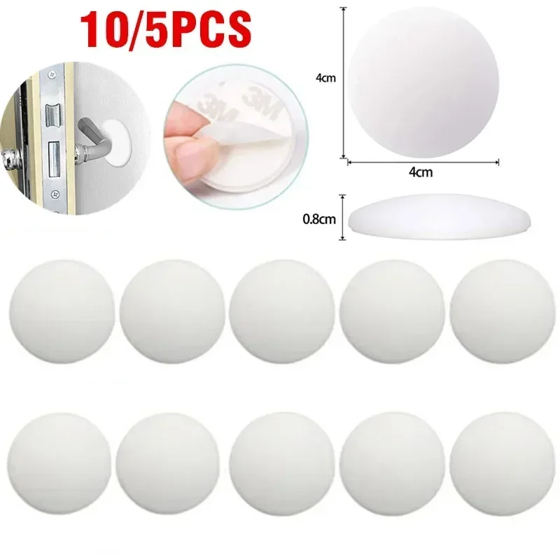 10PCS White Door Stops Rubber Wall Protectors Guards Self Adhesive Door Handle Bumper Stoppers Protective Plug Non-slip Muffler