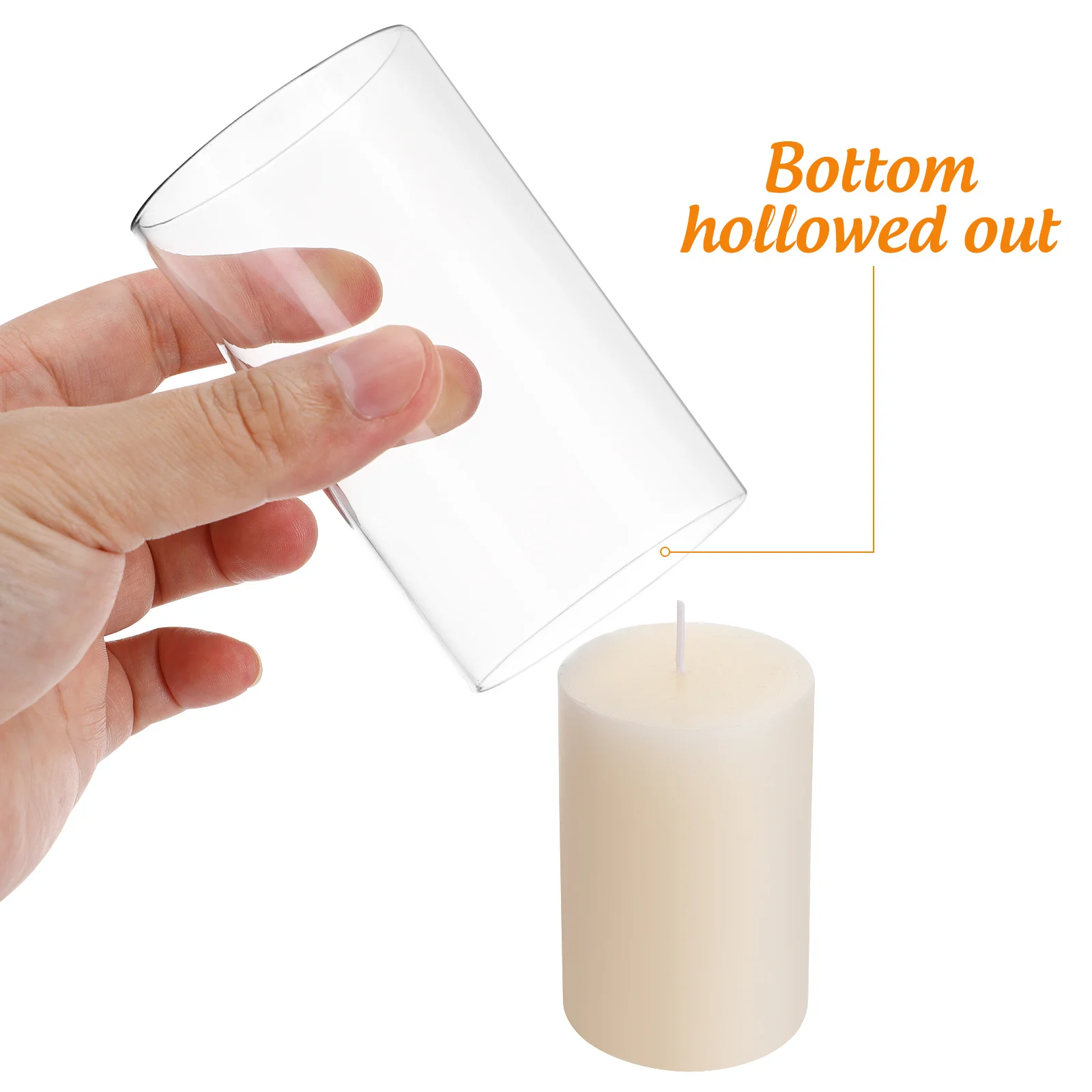 

3Pcs Transparent Glass Sleeve Clear Cylinder Candleholders Decorative Cover for Party Home Decoration Clear Cover