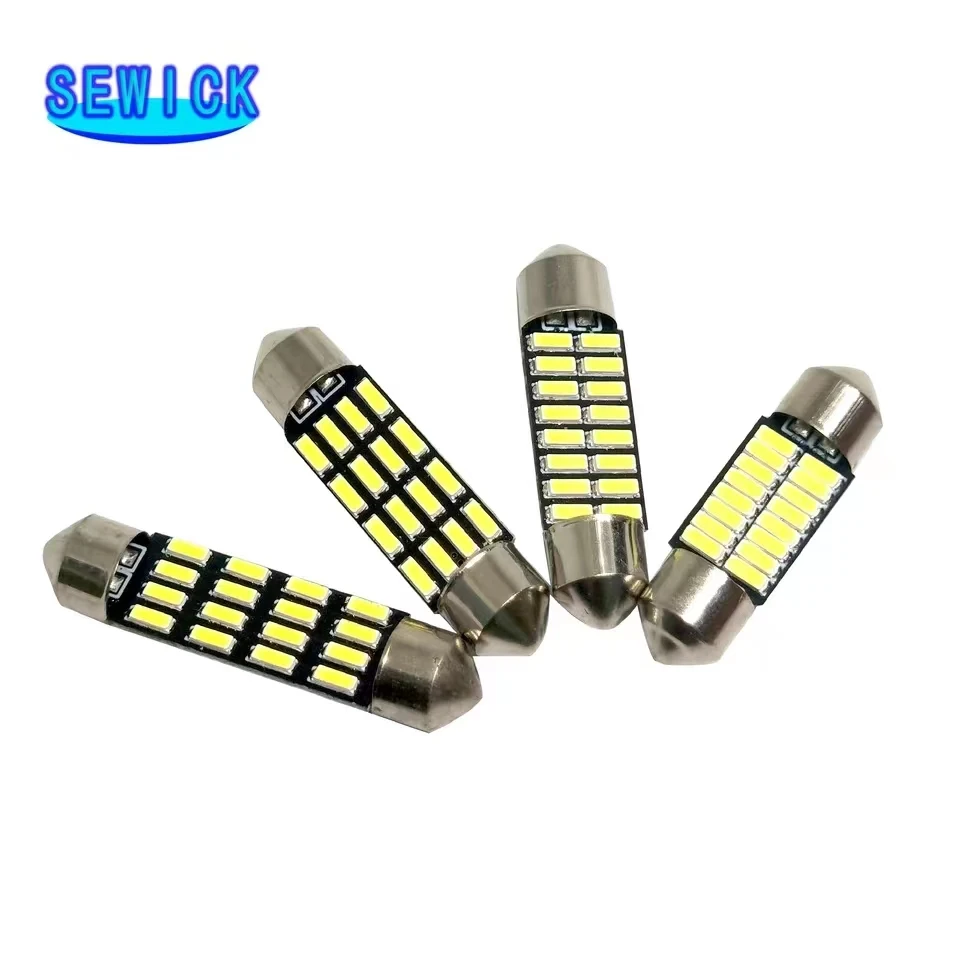 100pcs 31mm 36mm 39mm 41mm Festoon 4014 16 SMD C5W Led 16 Leds Interior Lights Dome Lamps Reading Light Mix Size