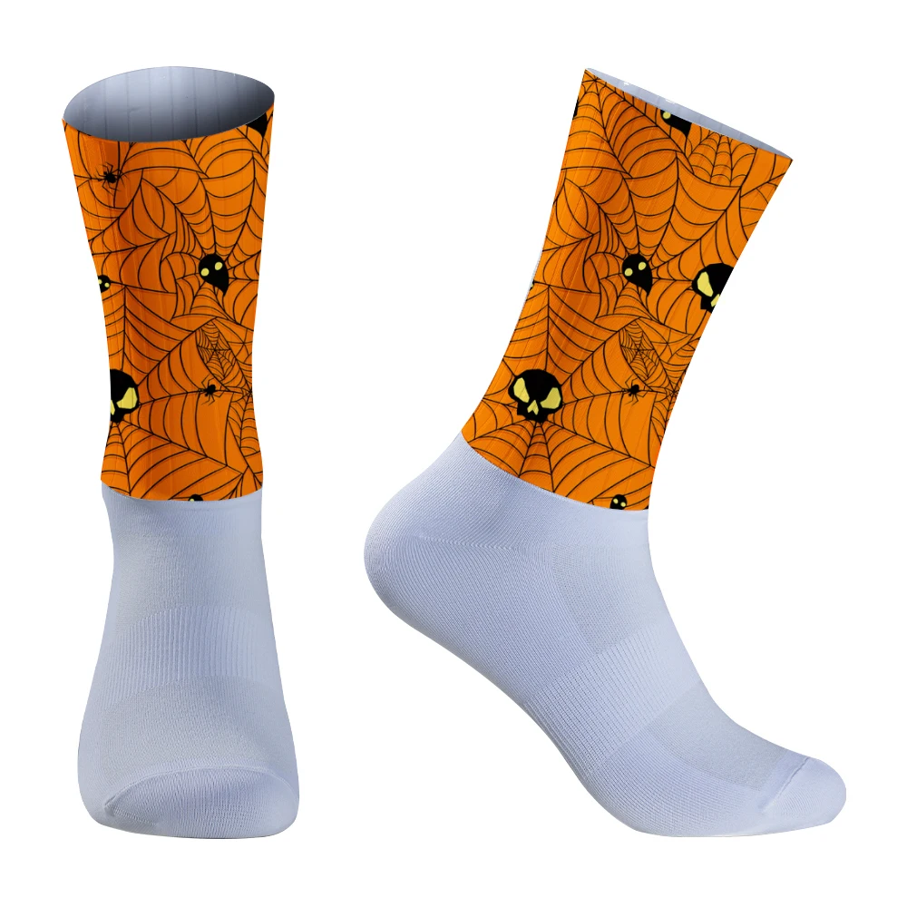 Chaussettes de cyclisme coordonnantes en silicone, accessoire de sport professionnel, sans couture, nouvelle collection 2024