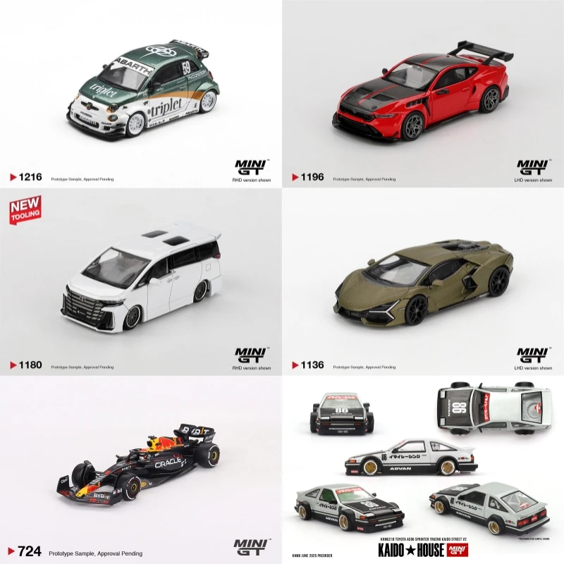 MINI GT 1:64 F1 RB19 Vellfire 40 Revuelto Abarth 595 LB-WORKS AE86 Mustang GTD Druckguss-Modellauto