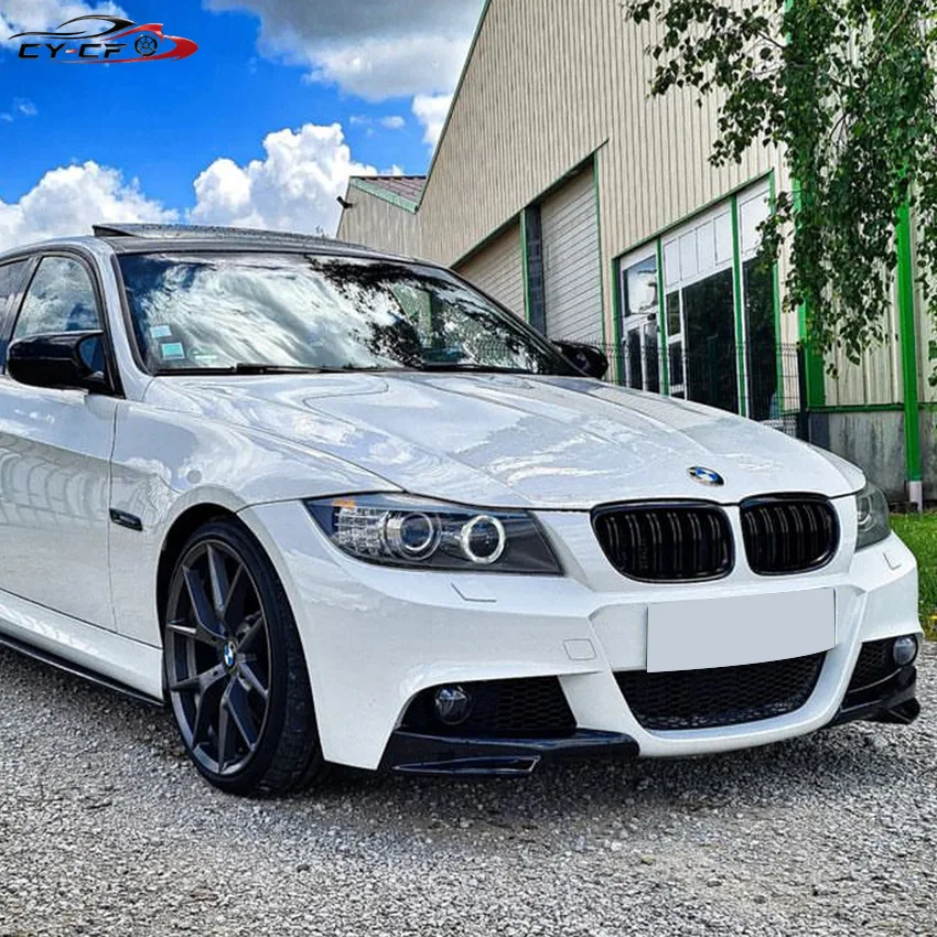 For BMW 3 Series E90 E91 M-Tech LCI 2009-2012 Front Bumper Splitters Lip Pair Glossy Black Car Diffuser Splitter Spoiler Cover