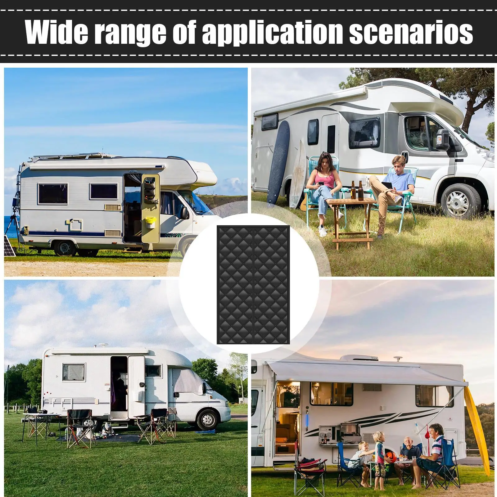 Insulated Rv Door Curtains 33X80Inch Windproof Magnetic Insulated Door Cover For Travel Outdoor Protection Camping Winter Home