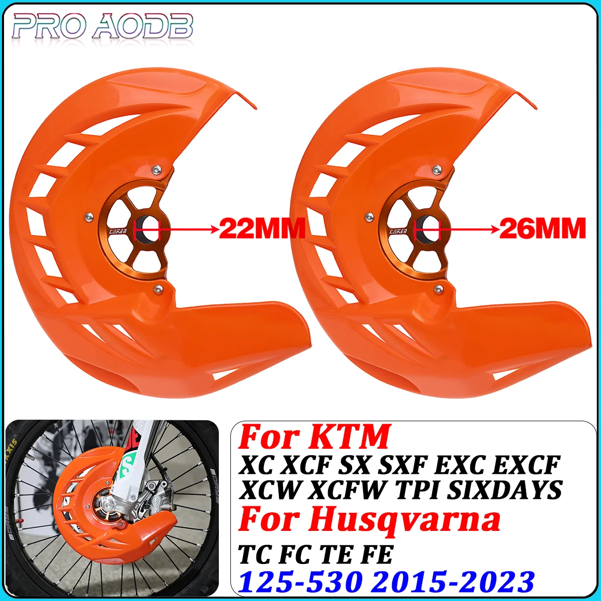 

22mm 26mm Front Brake Disc Guard For Husqvarna TE FE TC FC KTM XC XCF SX SXF EXC EXCF XCW XCFW 125 250 300 350 450 500 2015-2023