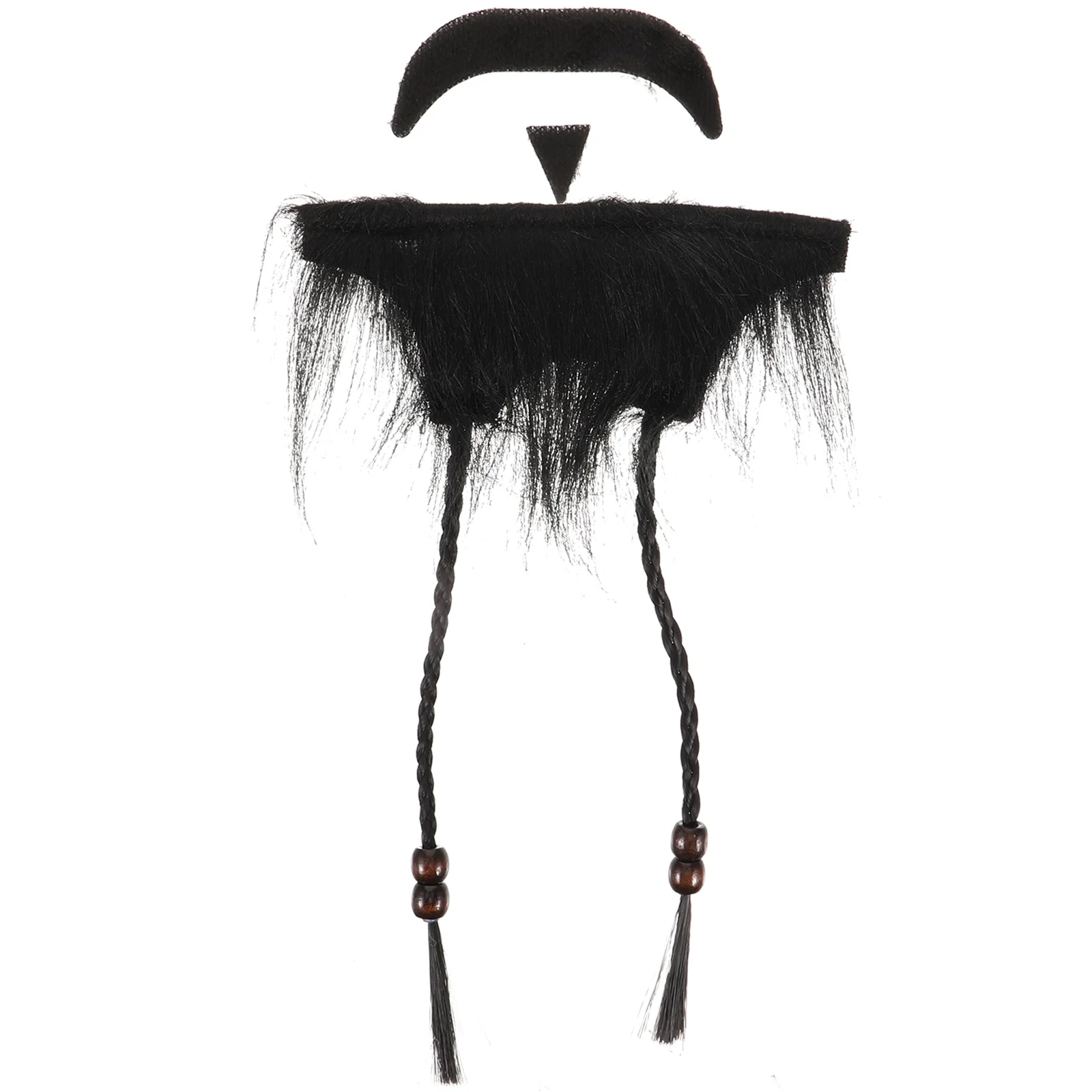

1 set Fake Pirate Beard Kit Black Braided Mustache Chin Beard For Cosplay Party Costume Facial Hair Decor Accessories