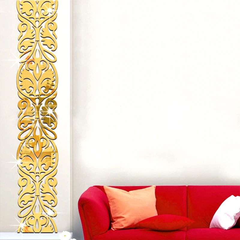 Diy 3D Mirror Wall Sticker Living Room Edge Strip Corner Line Acrylic Home Decoration Stickers for Wall Art Mural Wall Decor