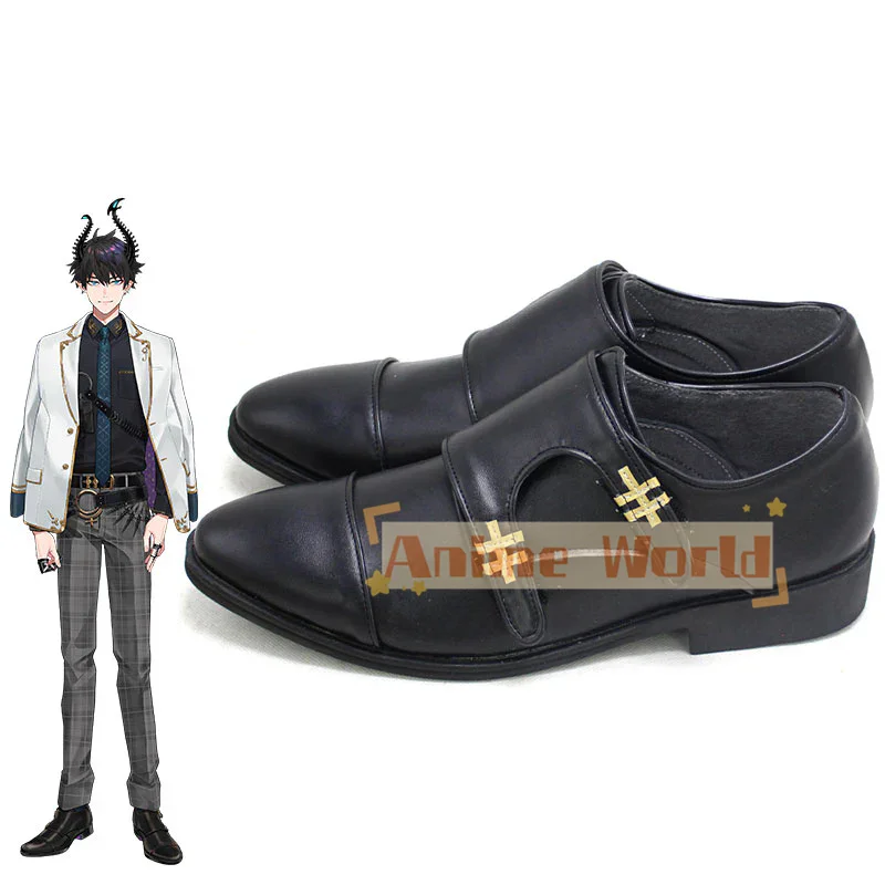 Virtual YouTuber Nijisanji ILUNA Ren Zotto Black Cosplay Shoes Halloween Carnival Boots Custom Made