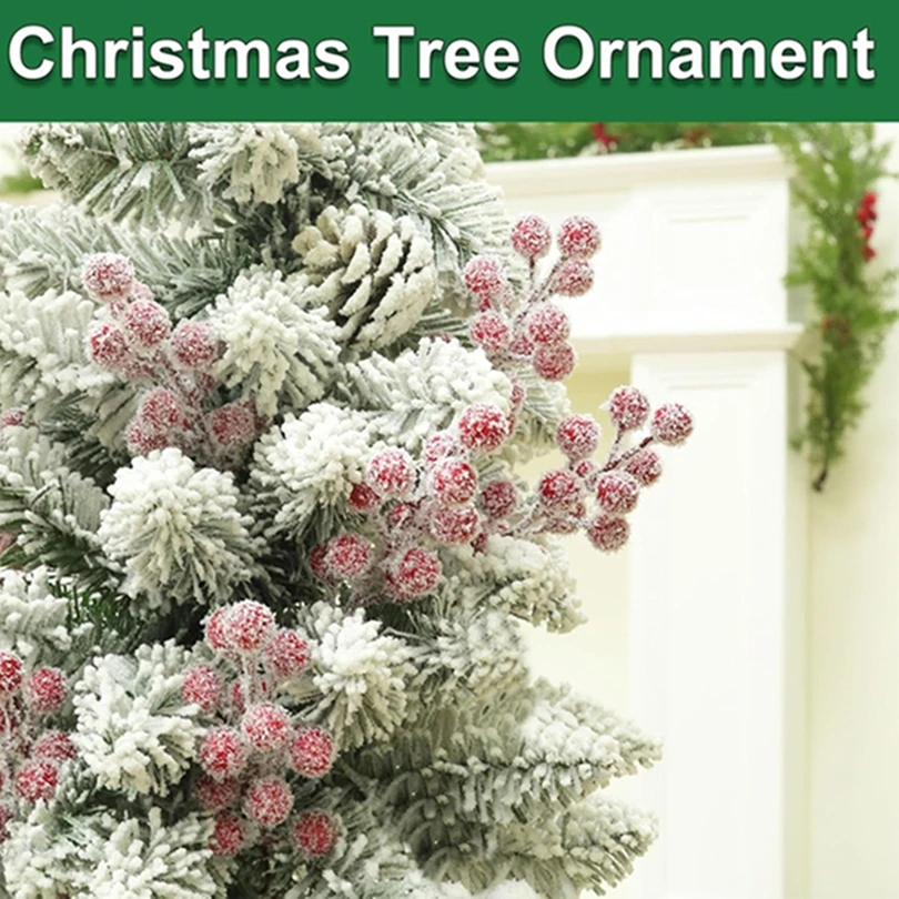 

12Pcs Artificial Plants Holly Little Red Fruit Christmas Home Living Room Decor Wedding Outdoor Diy Gifts Flower Atmosphere Prop