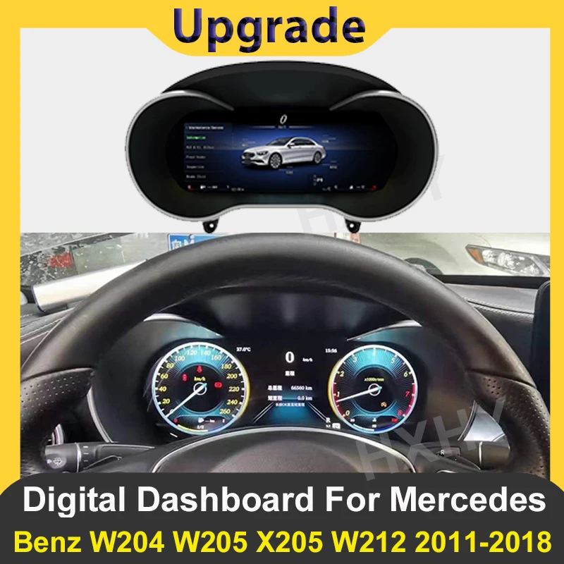 

LCD Car Digital Cluster Instrument CockPit For Benz A/CLA/C/E Class W205 GLC X205 w204 w212 W176 2011-2018 Speedmeter Dashboard