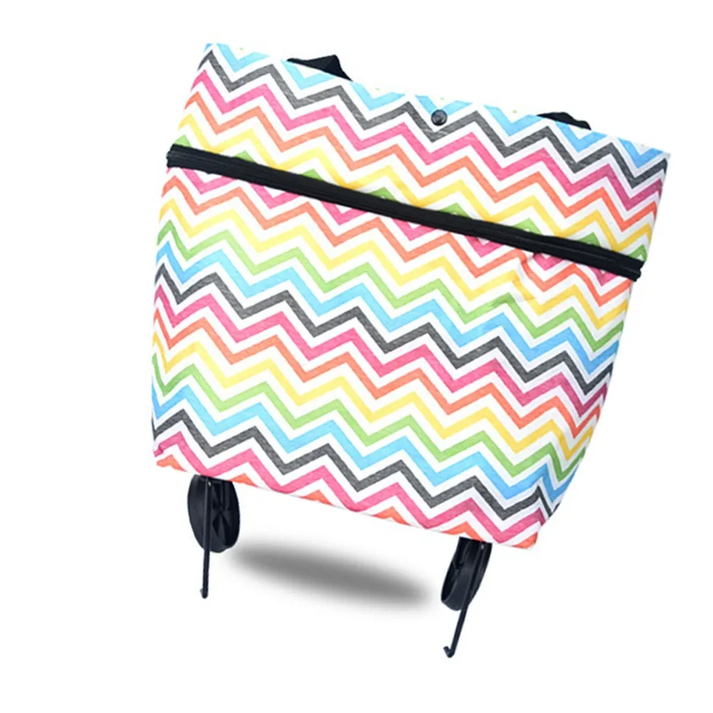 

Oxford Cloth Foldable Shopping Bag Reusable Collapsible Shopping Cart Lightweight Large Capacity Grocery Cart Travel