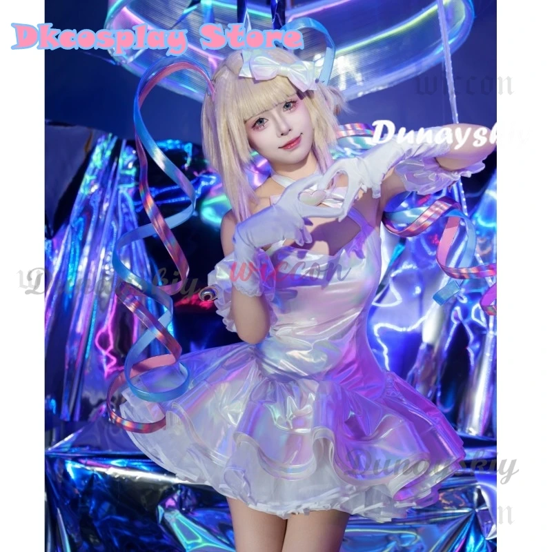 KAngel Cosplay Costume NEEDY GIRL OVERDOSE Fantasy Anniversary Colorful Dress Overload Lolita Outfit Laser Skirts Ribbon Wig - Image 5