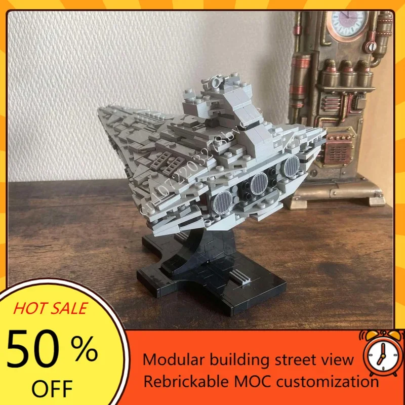 641PCS StarDestroyer Midi Scale Space War Military MOC SpaceShip Battle Model Custom Puzzle DIY Education Assembly Model ToyGift