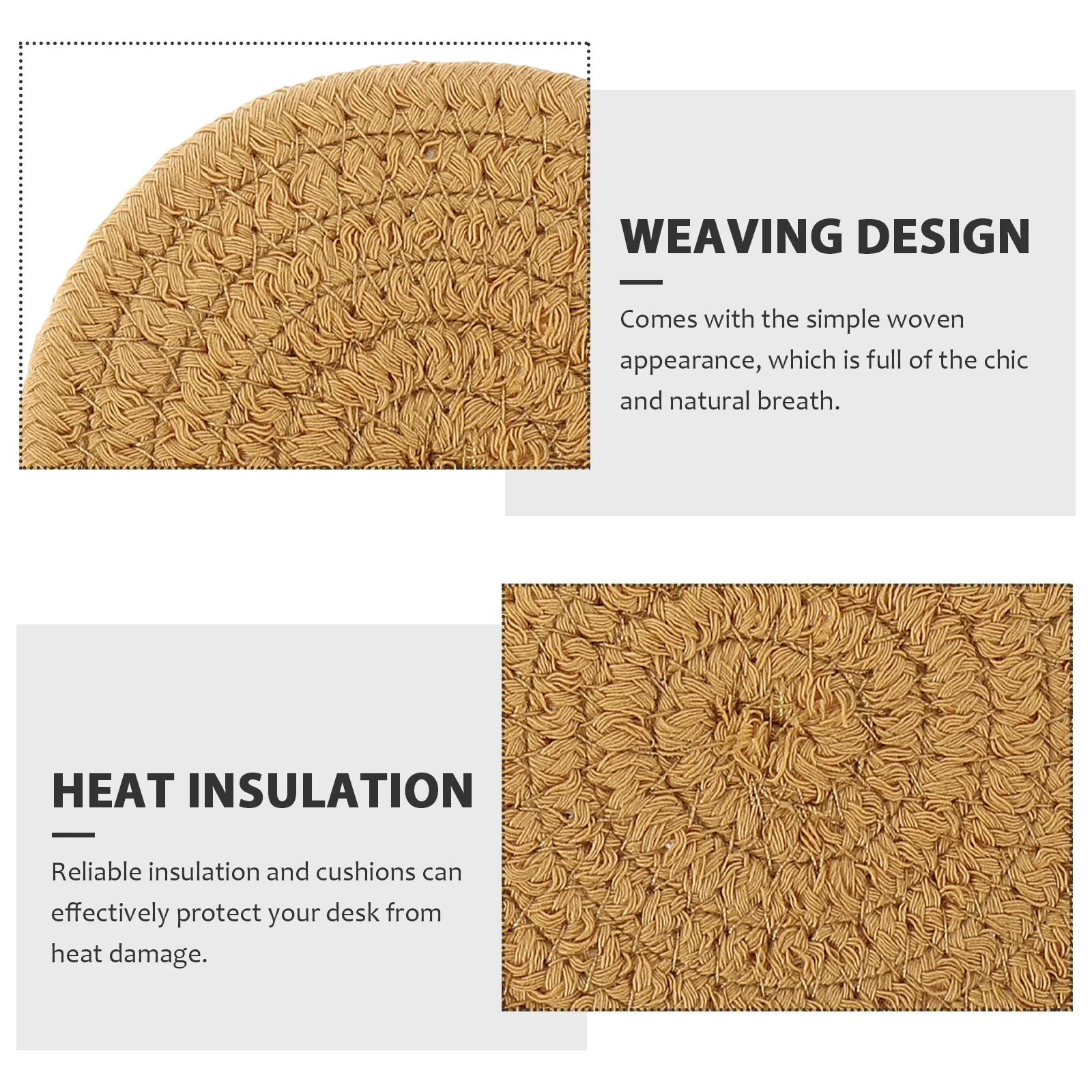 

8Pcs Woven Cotton Coasters Heat Resistant Table Decor Drink Cup Mats for Home Kitchen Coffee Table Woven Coasters