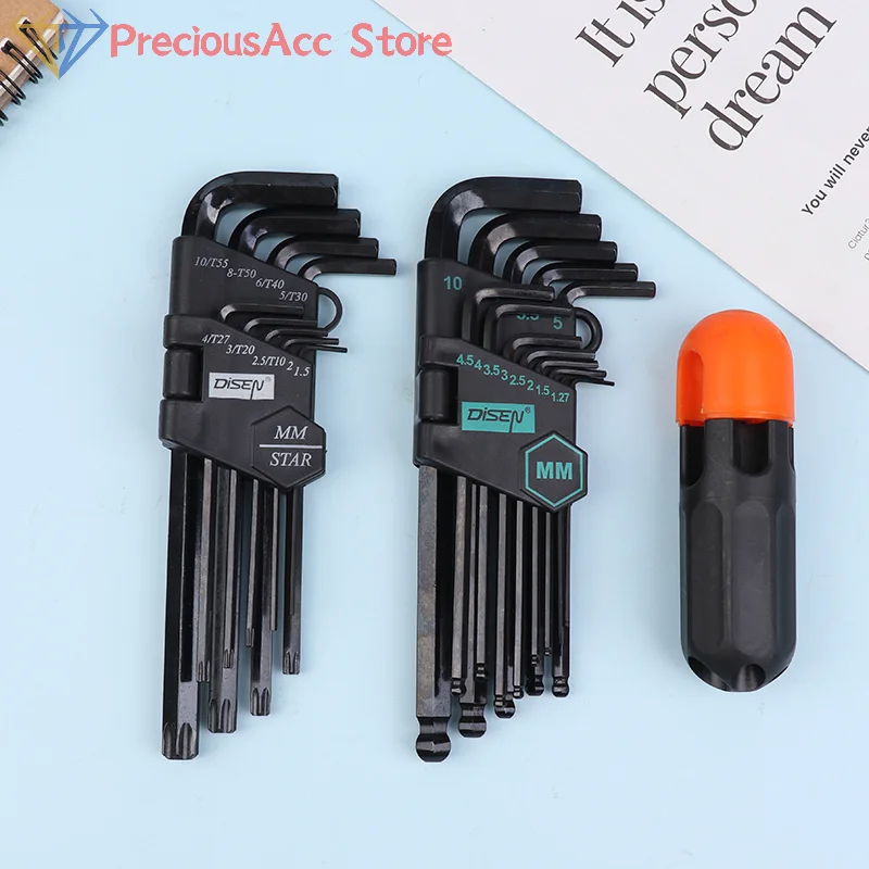 1 Set Set di cacciaviti con chiave esagonale a brugola con manica Set di chiavi a brugola Coppia universale metrica lunga per motocicli Biciclette