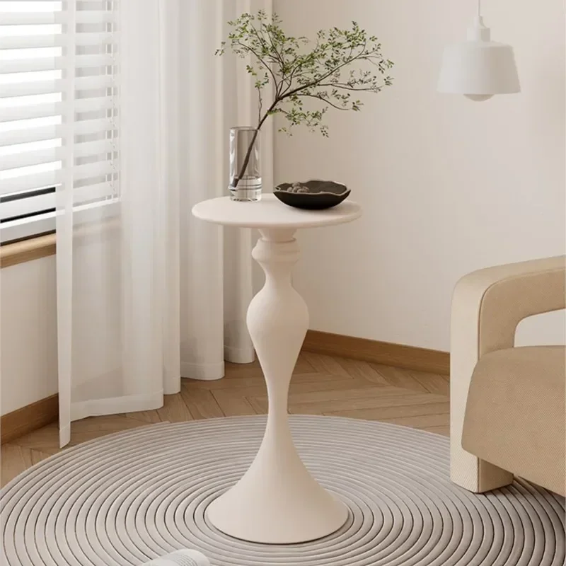 Cream Style Sofa Side Table Shelves Iron Small Coffee Table Mini Bedside Celebrity Small Round Table Can Be Moved