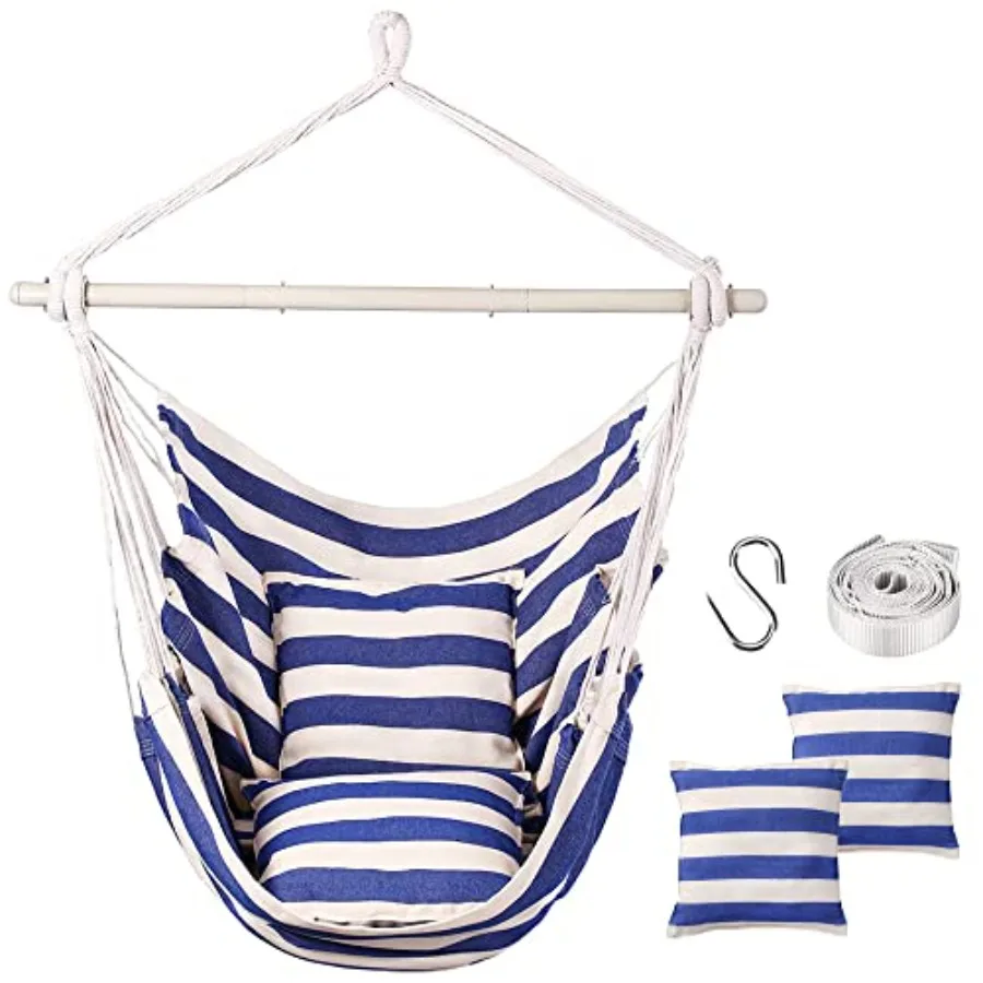 

Подвесное кресло-гамак с прочной стальной распорной перекладиной и противоскользящими кольцами - до 227 кг - 2 подушки I