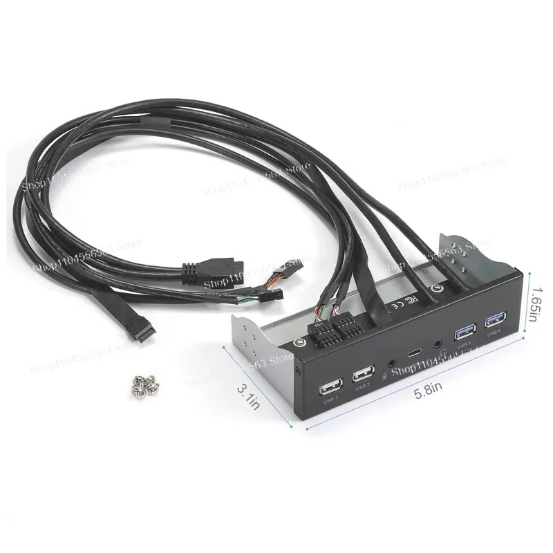 USB 3.2 Gen2 Front Panel: 10G Optical Drive Bay, 2xUSB 3.0 + 2.0 + Type-C / Type-E Ports
