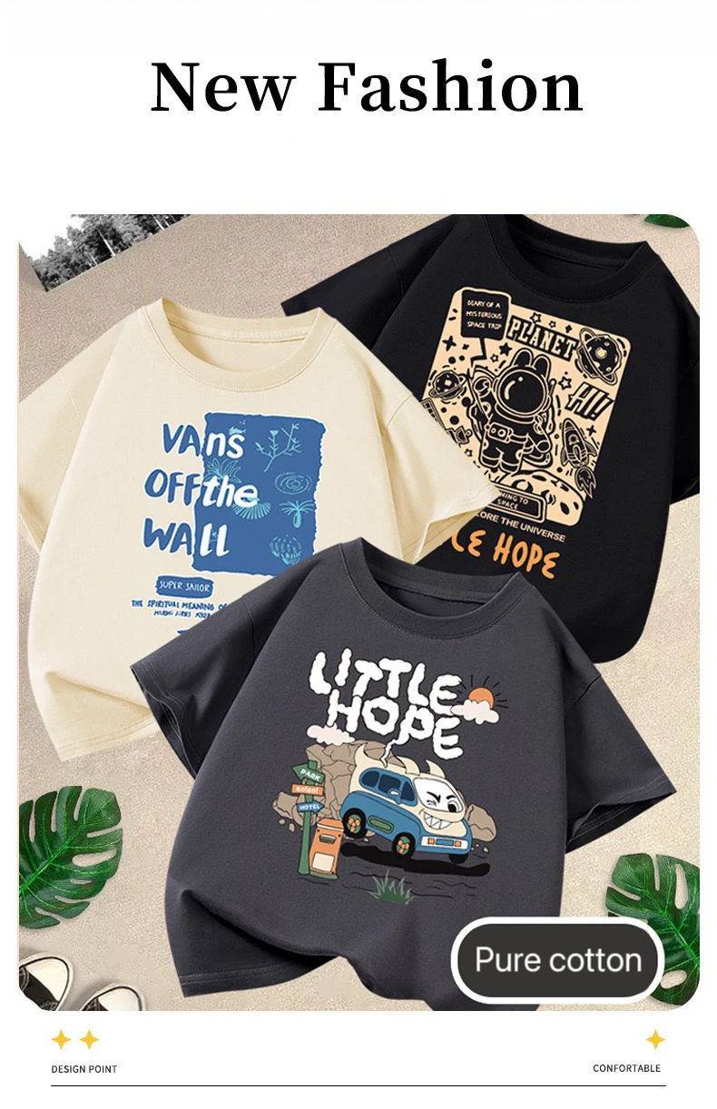 1 stücke Sommer Jungen Auto Cartoon Tees Mode Tops Kinder Kurzarm Kleidung Gedruckt Muster T-shirts Kind Lose Beiläufige T-shirt – Detail 1