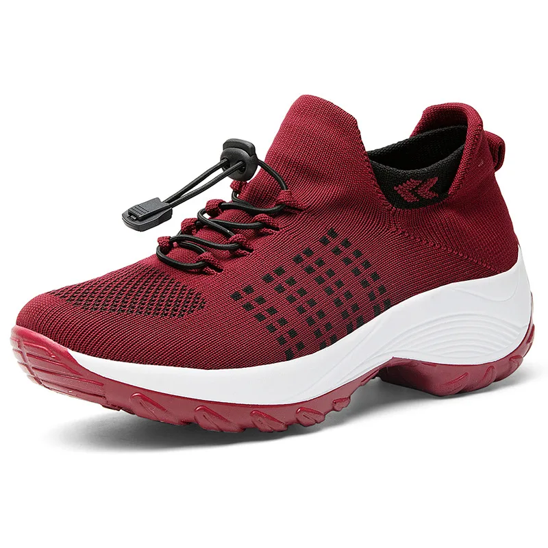 Zapatos de calcetín de goma para mujer, zapatillas deportivas de viaje al aire libre, 35-45 talla grande, novedad de 2024