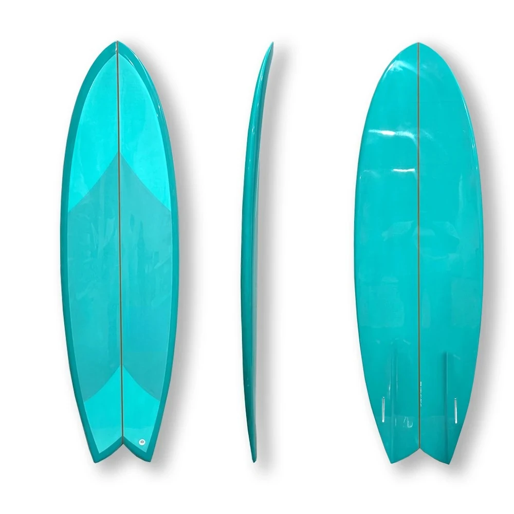

Factory Direct Supply 5'6'' To 6'2'' Classic Fish Surfboard Twin Fin Setup Small Wave Performance
