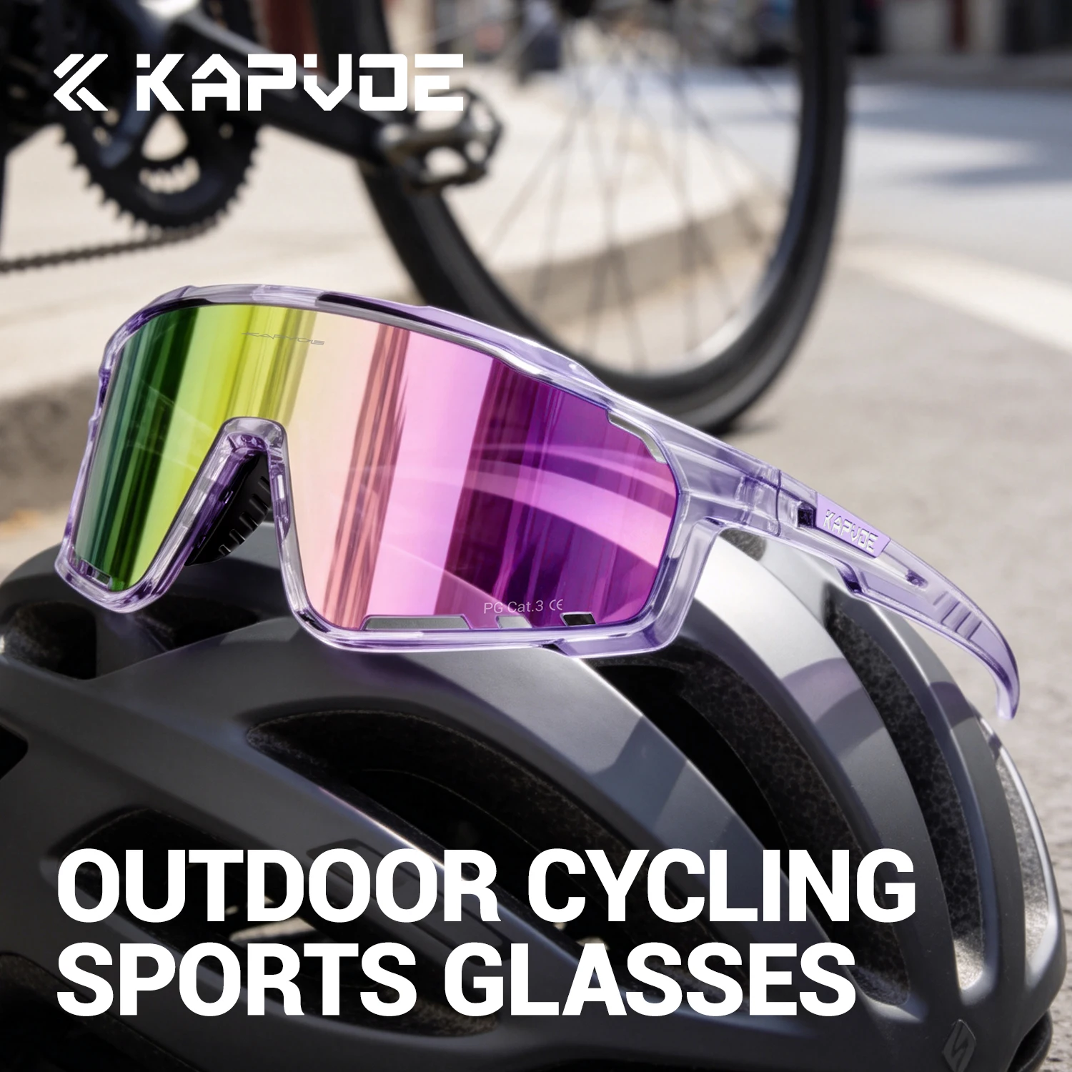 KAPVOE New Men Polarized Cycling Glasses MTB Mountain Bicycle Outdoor Beach Fishing Surfing Sunglasses Sports Pickleball Eyewear