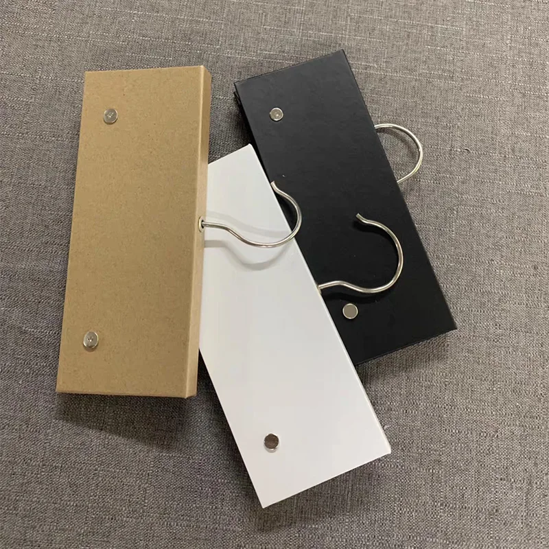 10pcs Fabric Swatch Header Hanger With Rivets Cloth Samples Binding Holder Textile Collecting Stack Book Card Display Hook