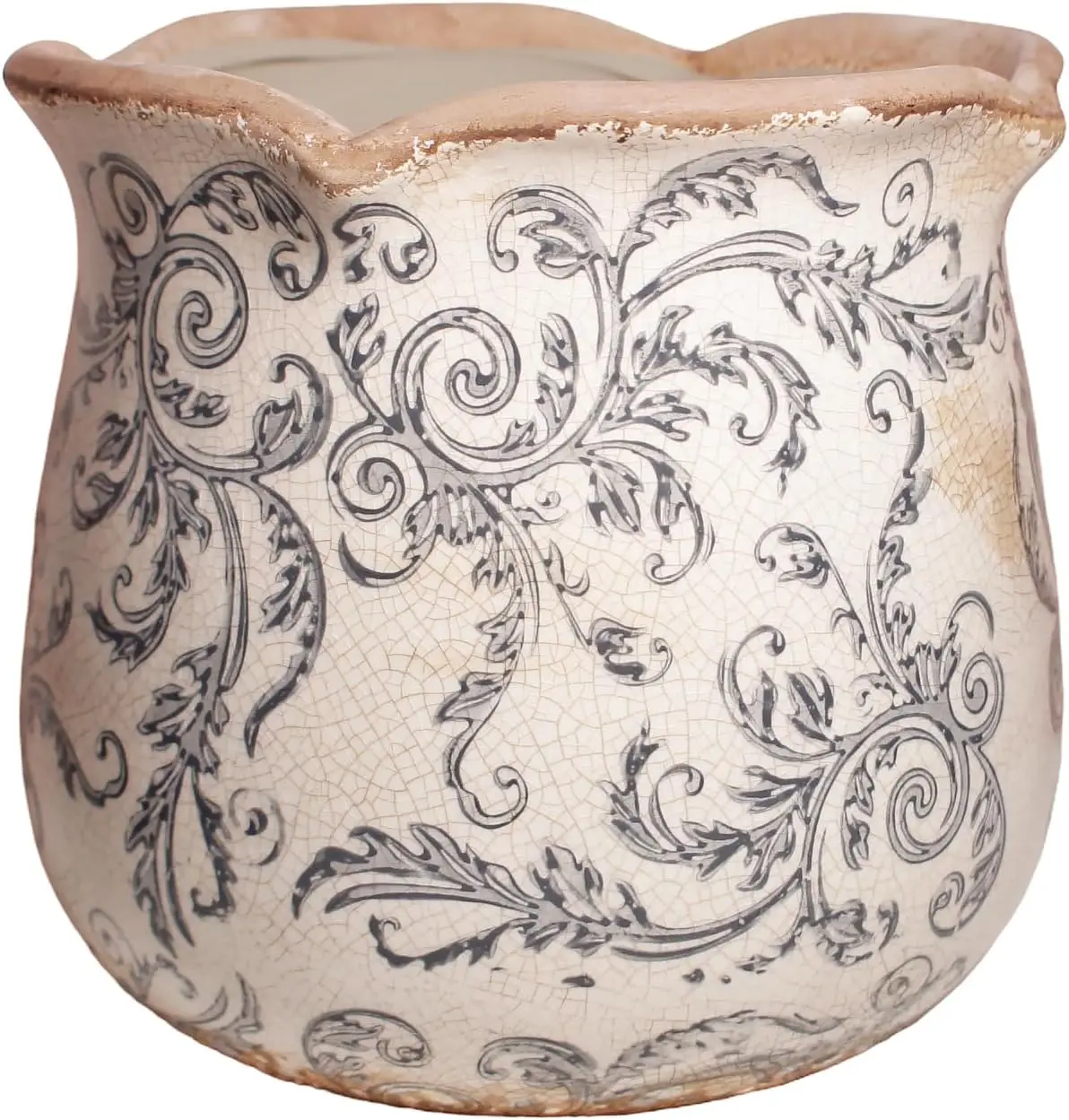 

Керамические горшки для растений, винтажный цветочный горшок с дренажным отверстием, 6,11 дюйма. Кашпо для комнатных растений с глазурью «Кракле»