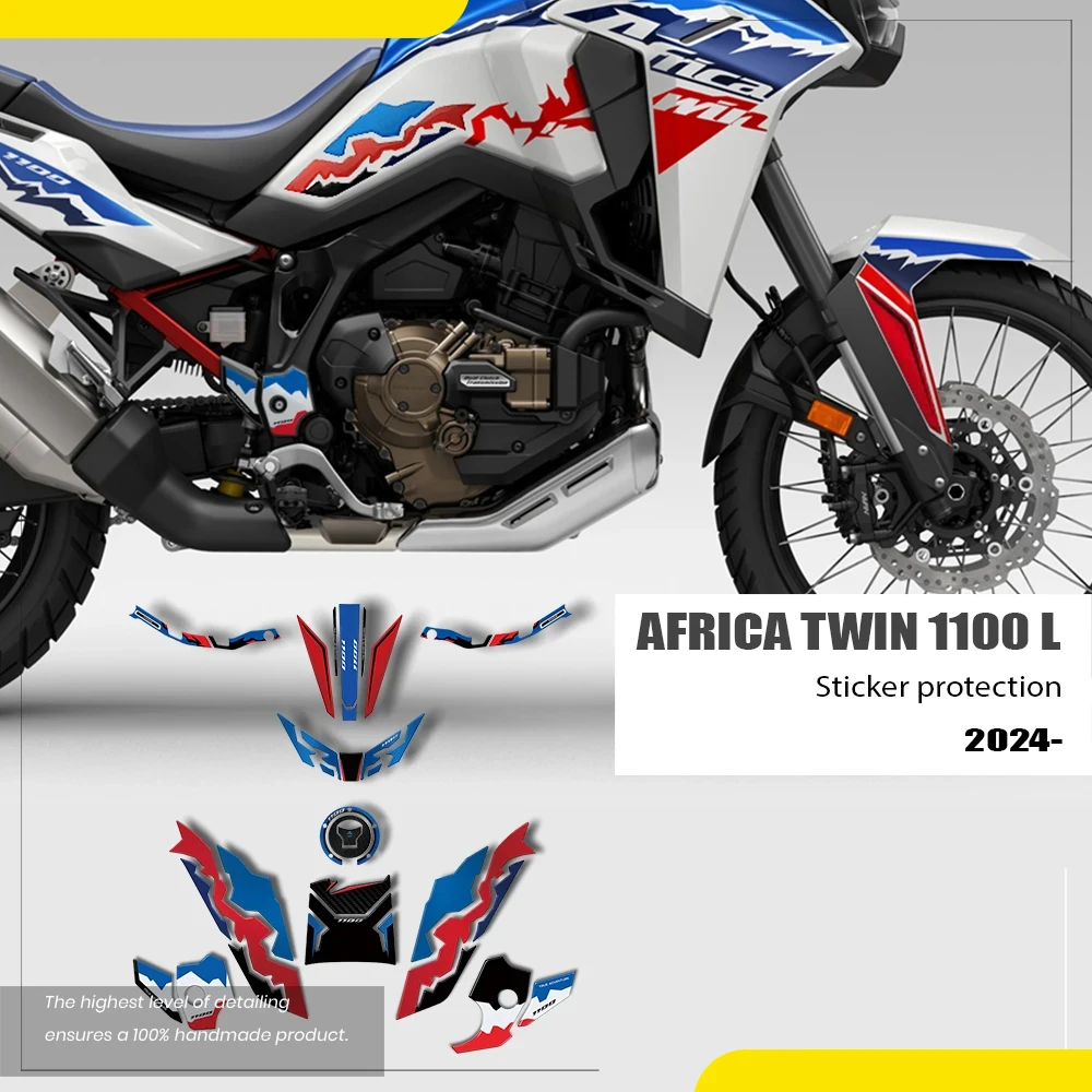 

For CRF 1100L Africa Twin CRF1100 2024 2025 Motorcycle Accessories 3D Epoxy Resin Sticker Protection Kit Fuel Tank Pad