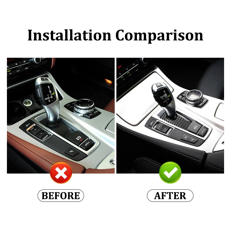 Carbon Fiber Car Gear Shift Panel Cover Trim Stickers Decoration Decal For BMW F07 F10 F25 F26 2009-2016 X3 X4 New Auto Interior