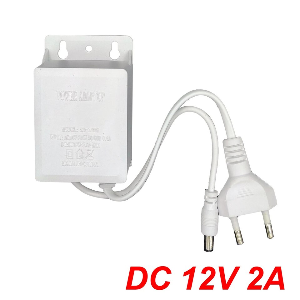  Power Adapter US/EU Outdoor Waterproof AC 100-240V Input DC 12V Volt Output Supply Charger Europe Universal Adapter Converter 