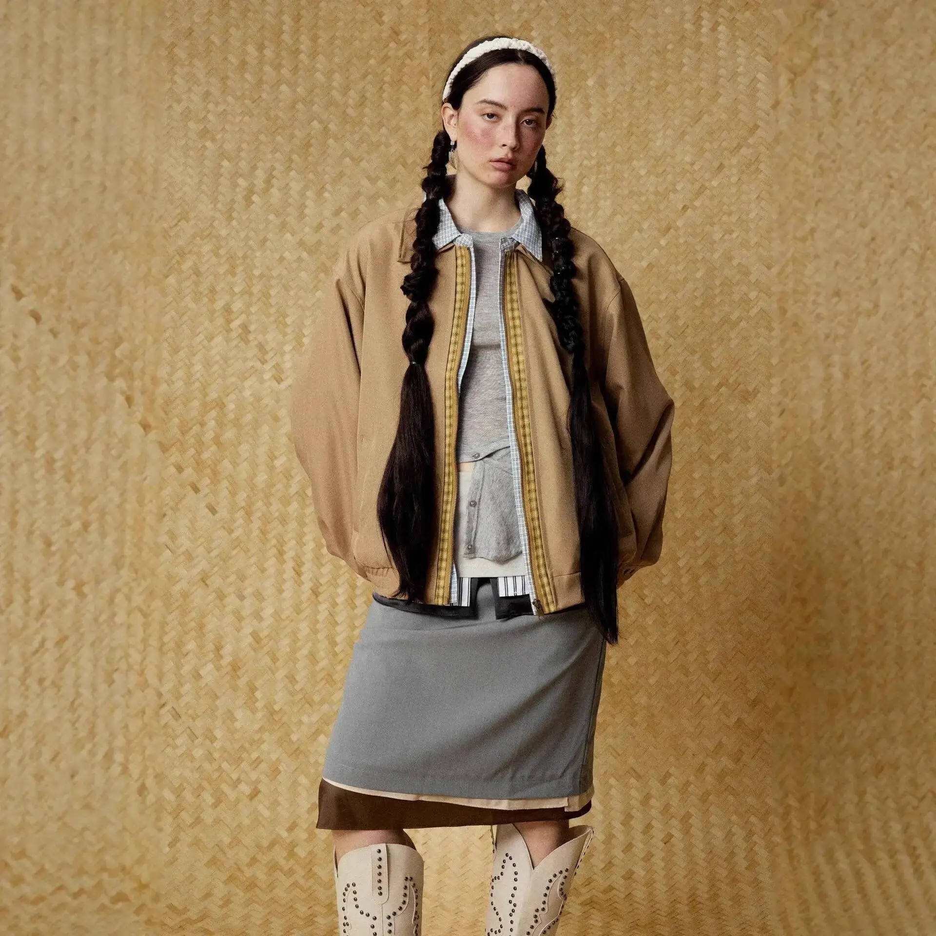 

Двухслойная куртка с воротником, повседневная клетчатая верхняя одежда для мужчин, женщин, пар, клетчатый узор, костюмы и жилеты в британском стиле