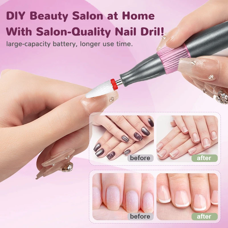 Novo 12 pçs cabeças de lixamento lixadeira conjunto portátil 15000 rpm polidor elétrico carga usb polimento moagem manicure broca