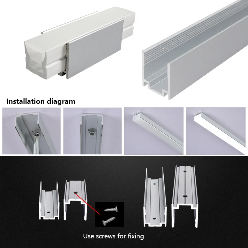 Neon Rope Tube Aluminum Profile Fixed Clip Silicone Diffuser Channel LED WaterproofIP67 Linear Strip Bar Light Holder Accessorie