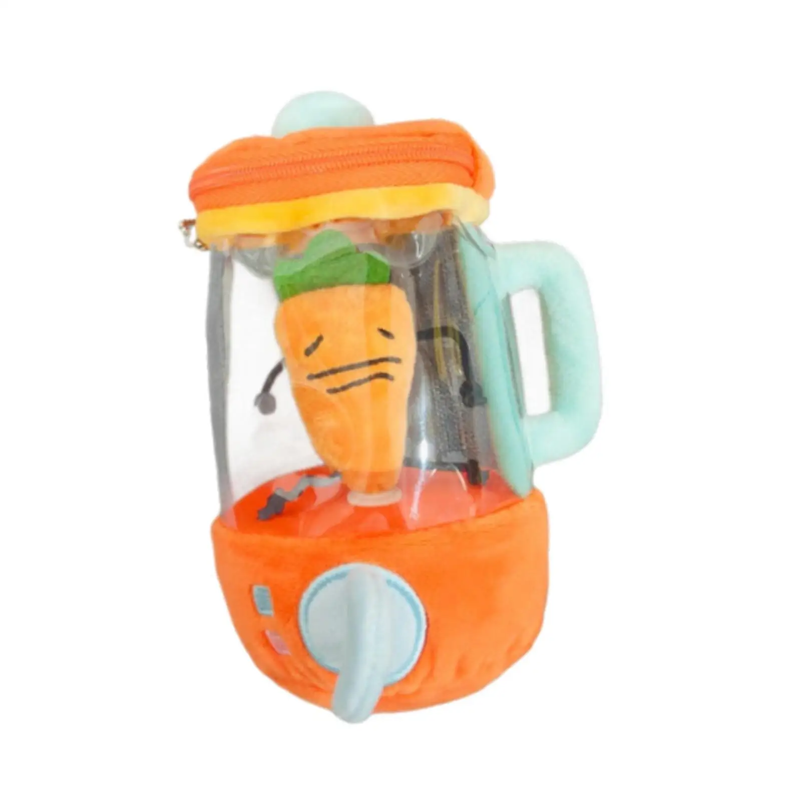 Rotating Carrot Plush Toy Juicer Style Interactive Stuffed Vegetable Doll for Kids Play