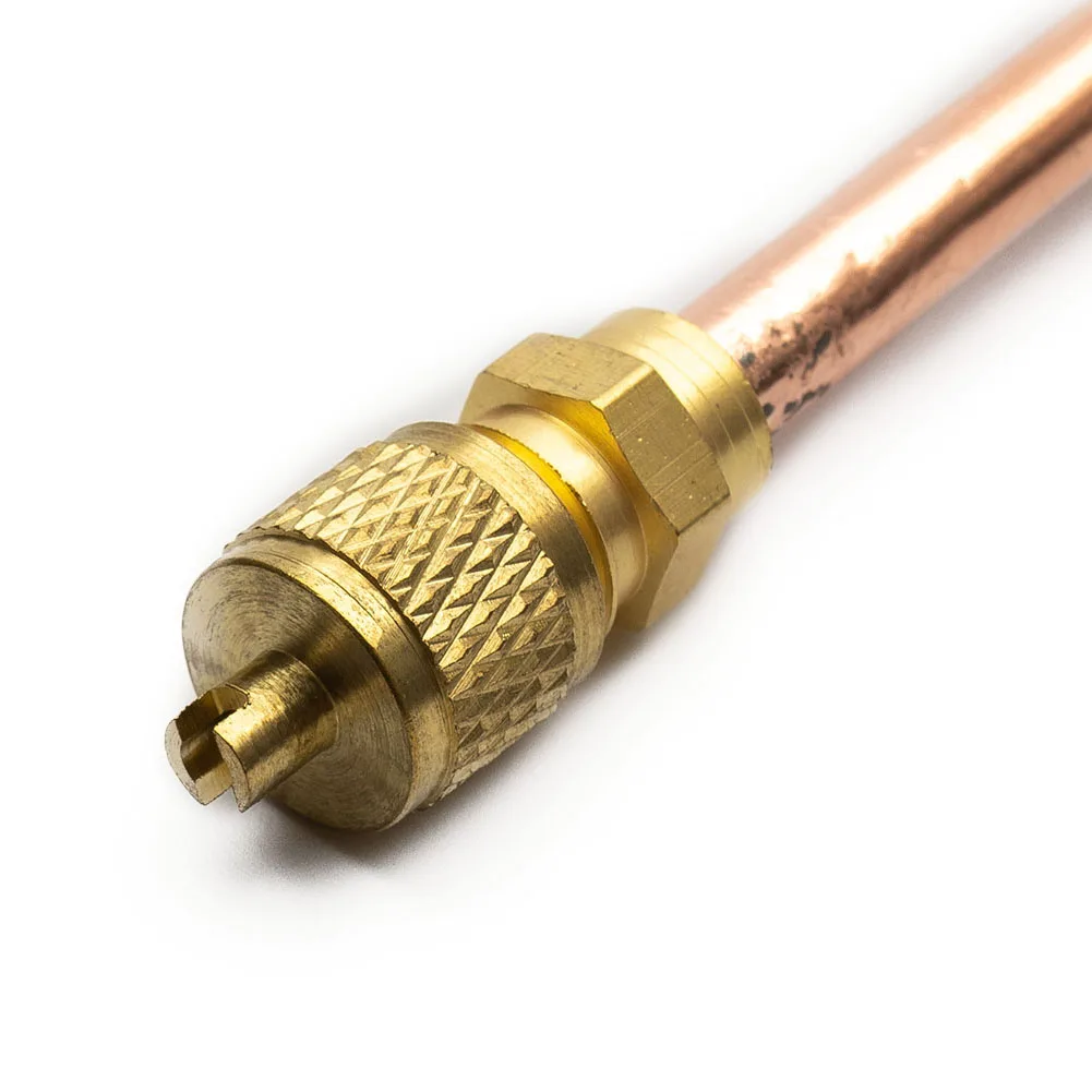 5 Pieces Copper Refrigeration Filling Valves for Air Conditioners and Refrigeration Compressors with Leak Test Port