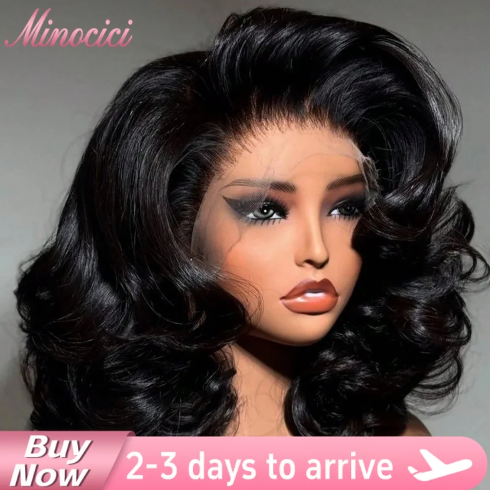 Peruca curta bob 13x6 hd peruca frontal do laço onda do corpo peruca de cabelo humano 13x4 laço frontal peruca brasileira humana para mulher 250% densidade