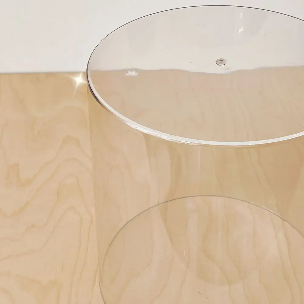 Transparent Plush Doll Display Case Rotating Plush Pendant Display Box For Labubu 17cm Cartoon Doll Showcase Dustproof for Girl