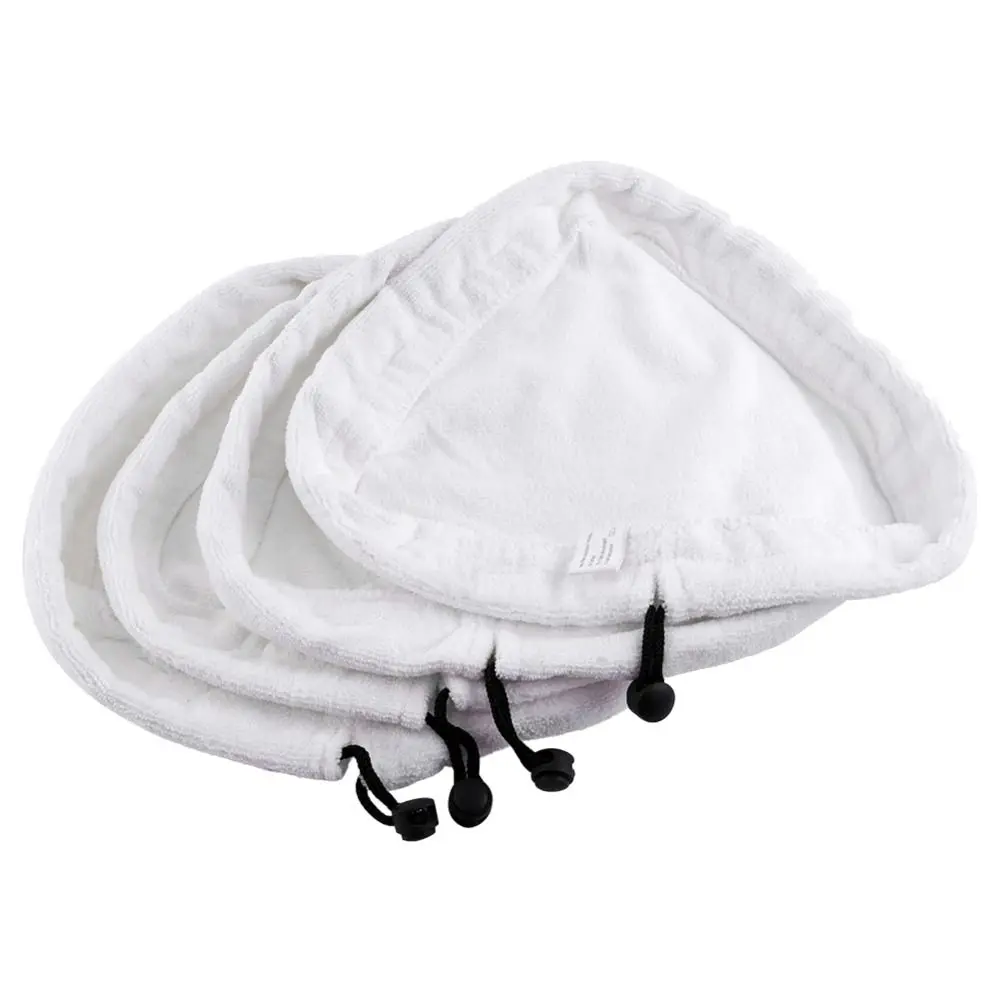 4pcs Reusable Triangular Shape Steam Mop Cloths White Replacement Mop Pads Microfiber Cleaning Pads Steam Cleaning