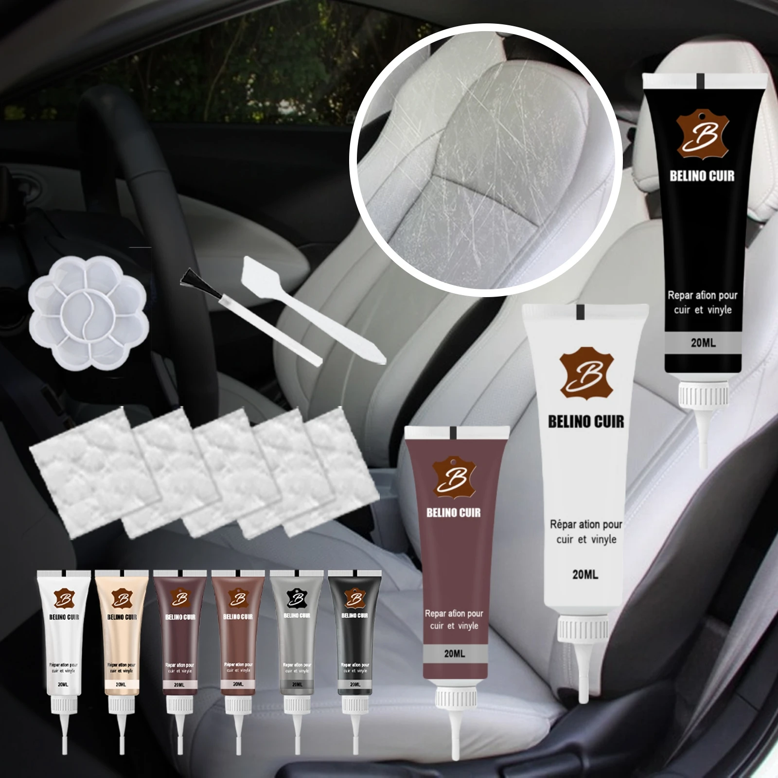 40/20ml Leather Finish Car Leather Repair Gel Auto Seat Leather Complementary Refurbishing Cream Paint For Car Maintenance Paste