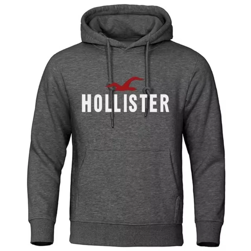 Hollister - Maglione girocollo con cappuccio da uomo e da donna Maglione casual stampato con stampa jumping Nuova collezione autunno/inverno