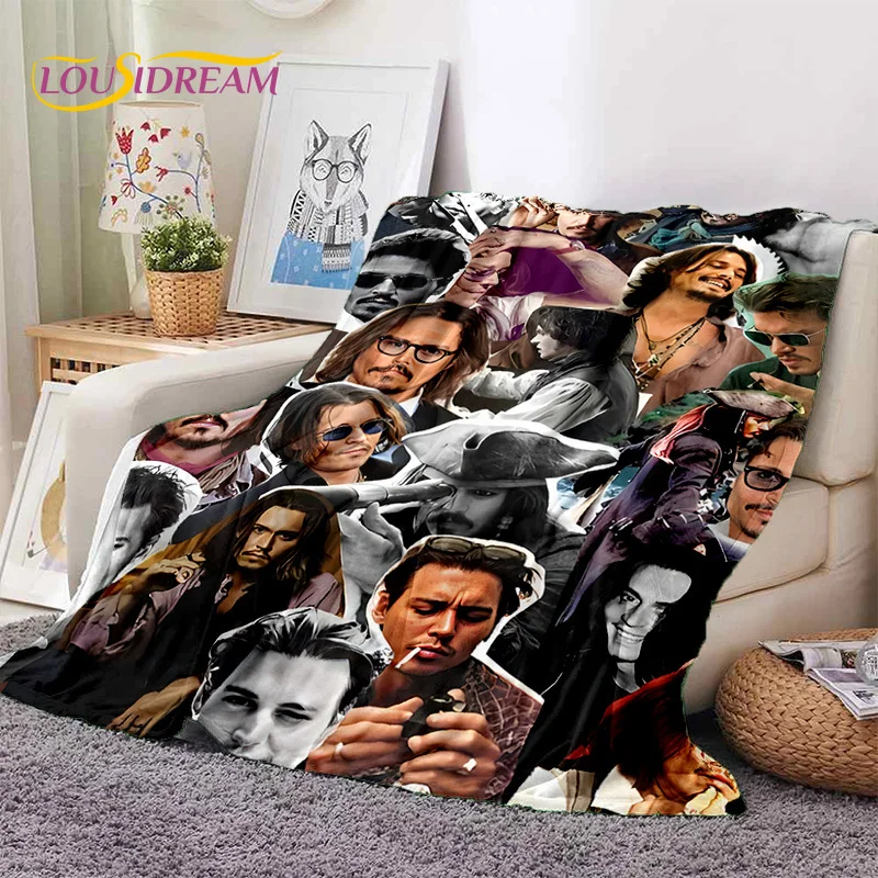 Stampa 3D Johnny Depp Star HD coperte morbide, tenere in caldo coperta coperta confortevole per letti da Picnic divano casa camera da letto regalo