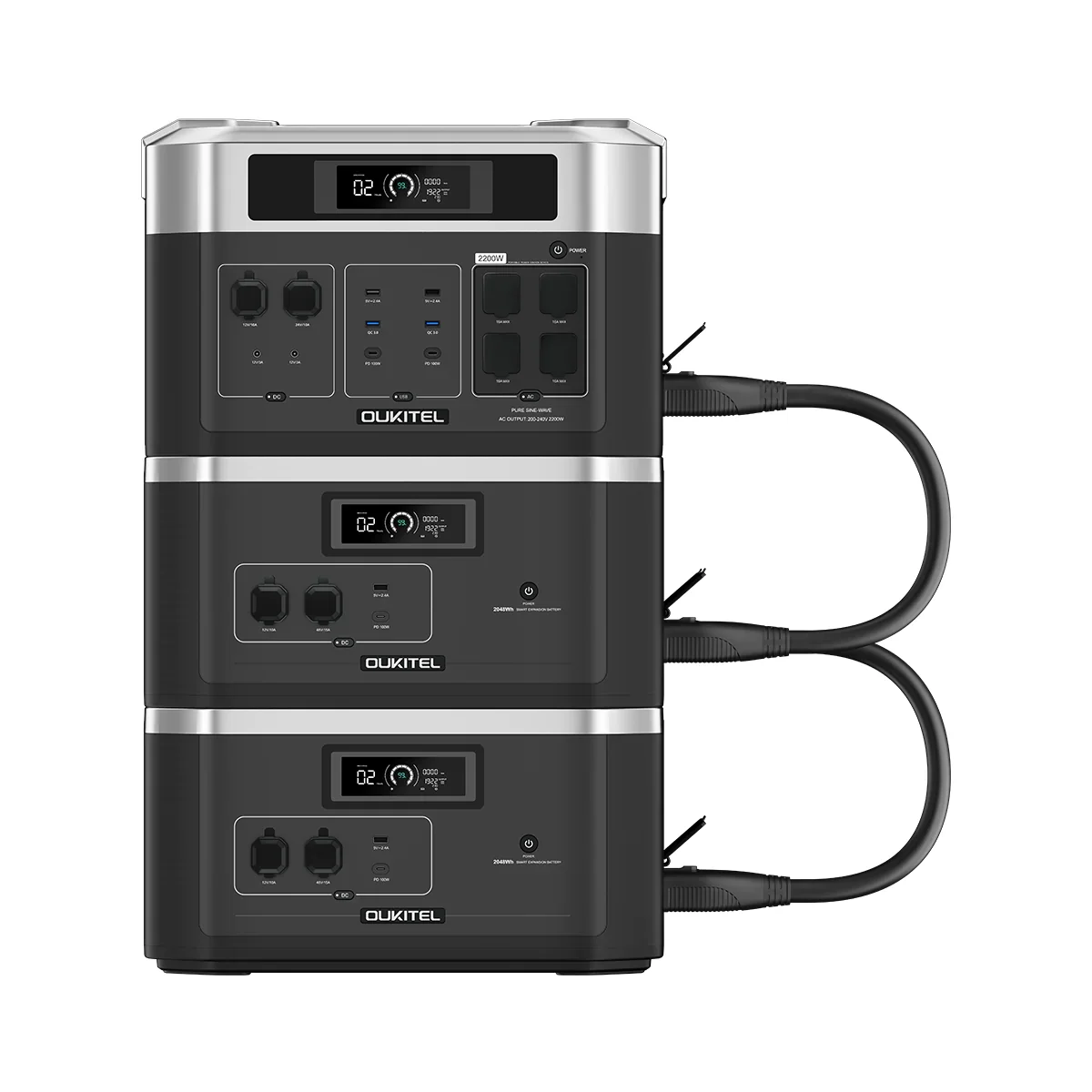 OUKITEL BP2000 Expandable Home 2048Wh Lifepo4 Battery Backup 2200W 4000W Portable Power Station Solar Generator