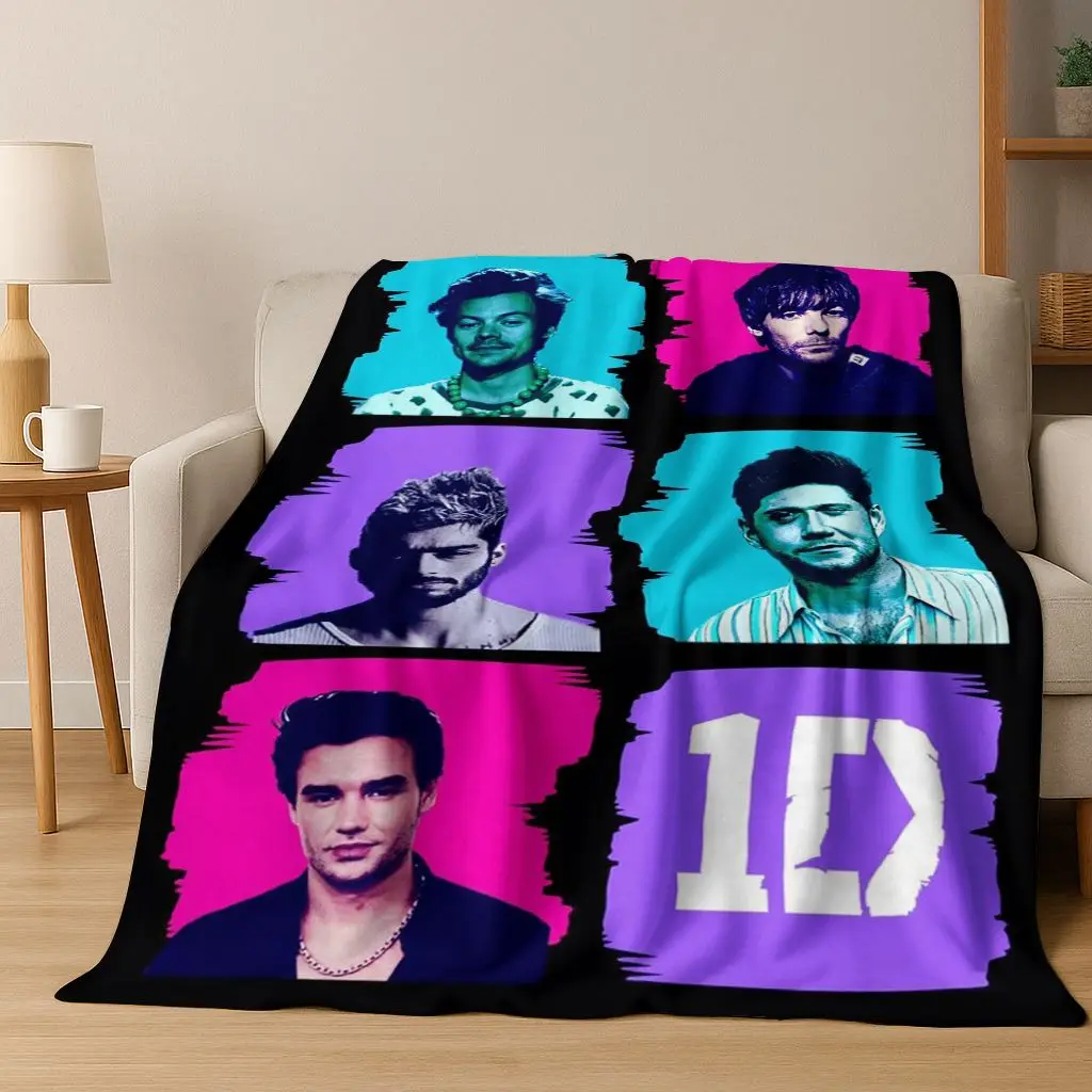 

3D 1D Rock-One-Direction Combinatio Flannel Blanket,Cozy Soft Throw Blanket for Home Bedroom Bed Sofa Picnic Cover Kids Gift
