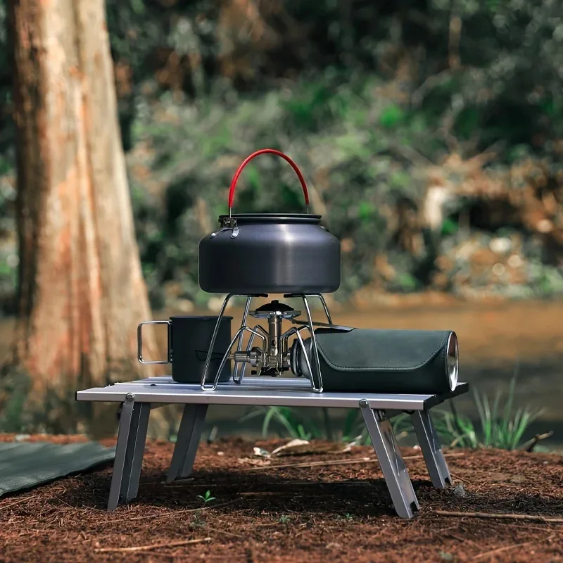 Outdoor Portable Aluminum Alloy Table, Ultra Light Folding Leisure Table, Tent Camping Table, Barbecue Table, Wild Dining Table image 2