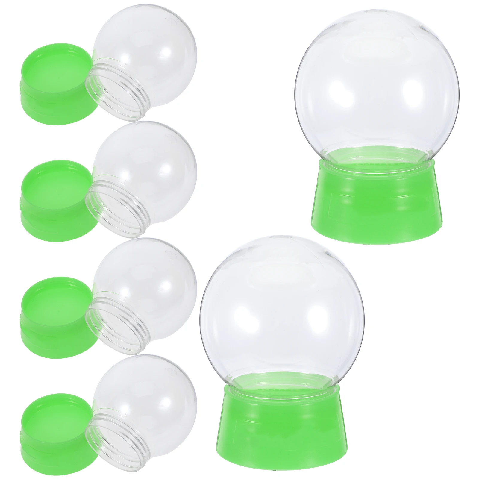 

6pcs Crystal Ball Accessories Clear Plastic Snow Globe Empty DIY Kit Craft Project Decor Fillable Container Part Replacement