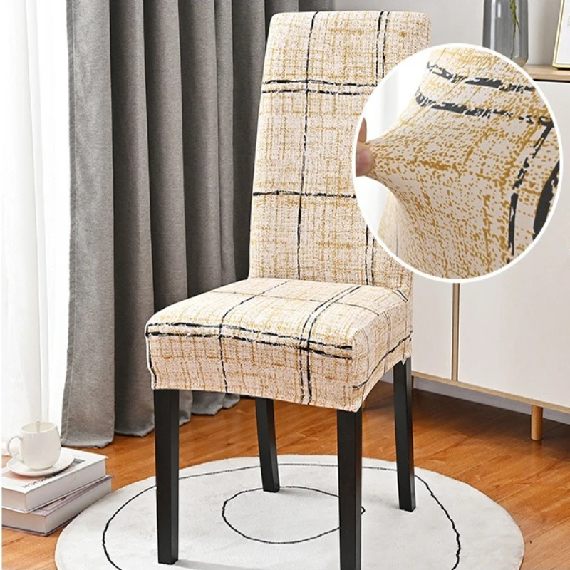 Milk-Silk Fabric Chair Cover Digital Print Snug-Fit Full Coverage Elastic Seat Cover Home Living Room Easy Clean Chair Protector